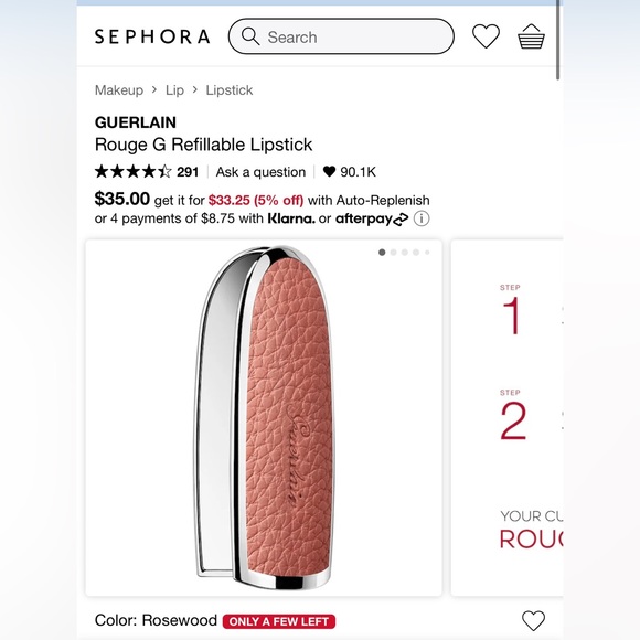 GUERLAIN Rouge G Refillable Lipstick + Case - Picture 1 of 6